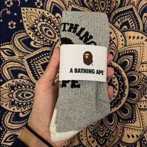 Gray Bathing Ape College Socks